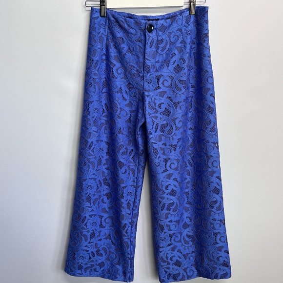 NWT Anthropologie Maeve The Colette Lace Cropped Wide-Leg Pants - Picture 10 of 13
